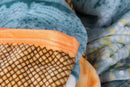 DaDa Bedding Papaya Beach Orange & Blue Reversible Soft Fleece Flannel Throw Blanket (XY9841)