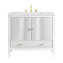 James Martin Myrrin 36" Single Bathroom Vanity, Bright White
