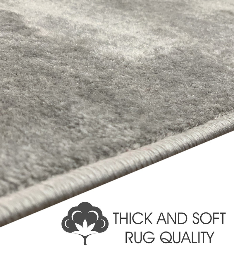 Sussex Home, Landing Rug, Slip Resistant Indoor Carpets Includes Adhesive Tape  2' x 3'-Solid Collection |Gray