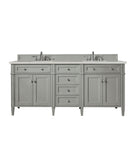 James Martin Brittany 72" Double Bathroom Vanity, Urban Gray