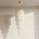 Tiered Capiz Shell Cascading Chandelier