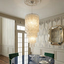 Tiered Capiz Shell Cascading Chandelier