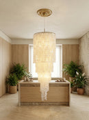 Tiered Capiz Shell Cascading Chandelier
