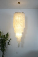 Tiered Capiz Shell Cascading Chandelier
