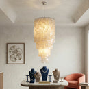 Tiered Capiz Shell Cascading Chandelier