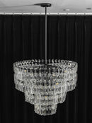 Tiered Clear Crystal Rod Chandelier