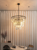 Tiered Clear Crystal Rod Chandelier