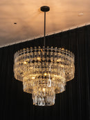 Tiered Clear Crystal Rod Chandelier