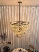 Tiered Clear Crystal Rod Chandelier