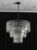 Tiered Clear Crystal Rod Chandelier