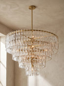 Tiered Clear Crystal Rod Chandelier