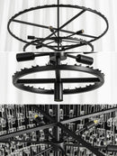 Tiered Clear Crystal Rod Chandelier