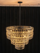 Tiered Clear Crystal Rod Chandelier