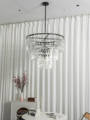 Tiered Clear Crystal Rod Chandelier