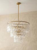 Tiered Clear Crystal Rod Chandelier