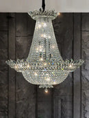 GobekUsa K9 Crystal Chrome LED Chandelier for Trendy Living Room Lighting