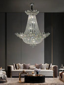 GobekUsa K9 Crystal Chrome LED Chandelier for Trendy Living Room Lighting