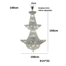 GobekUsa K9 Crystal Chrome LED Chandelier for Trendy Living Room Lighting