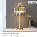 GobekUsa Crystal Table Lamp Gray - Elegant Bedroom Nightstand Lighting