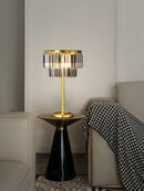 GobekUsa Crystal Table Lamp Gray - Elegant Bedroom Nightstand Lighting