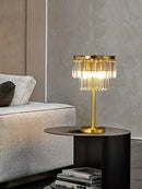 GobekUsa Crystal Table Lamp Gray - Elegant Bedroom Nightstand Lighting