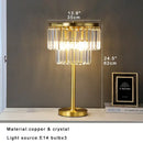 GobekUsa Crystal Table Lamp Gray - Elegant Bedroom Nightstand Lighting