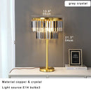 GobekUsa Crystal Table Lamp Gray - Elegant Bedroom Nightstand Lighting