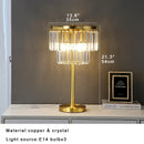 GobekUsa Crystal Table Lamp Gray - Elegant Bedroom Nightstand Lighting