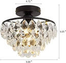 GobekUsa Crystal LED Chandelier Ceiling Lamp for Living Dining Room Decor