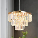 GobekUsa Crystal LED Pendant Light for Kitchen Island Living Dining Room Chandelier