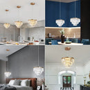 GobekUsa Crystal LED Pendant Light for Kitchen Island Living Dining Room Chandelier