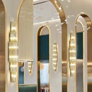 GobekUsa Clear Glass Wall Lamp Stainless Steel Sconces for Hotel Hall Dining Room