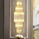 GobekUsa Clear Glass Wall Lamp Stainless Steel Sconces for Hotel Hall Dining Room