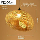 GobekUsa Bamboo Chandelier: Handwoven LED Ceiling Pendant for Home Decor