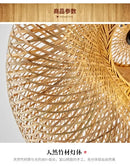 GobekUsa Bamboo Chandelier: Handwoven LED Ceiling Pendant for Home Decor