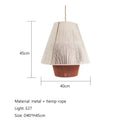GobekUsa Hemp Rope Rattan Weave LED Chandelier for Home Decor and Lighting