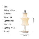 GobekUsa Cream Silk Japanese LED Floor Lamp for Modern Living Room Décor