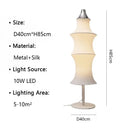 GobekUsa Cream Silk Japanese LED Floor Lamp for Modern Living Room Décor