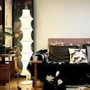 GobekUsa Cream Silk Japanese LED Floor Lamp for Modern Living Room Décor