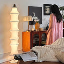 GobekUsa Cream Silk Japanese LED Floor Lamp for Modern Living Room Décor