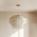 Tiered Teardrop Capiz Shell Pendant Light