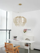 Tiered Teardrop Capiz Shell Pendant Light