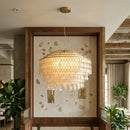 Tiered Teardrop Capiz Shell Pendant Light