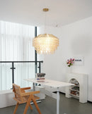 Tiered Teardrop Capiz Shell Pendant Light