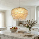 Tiered Teardrop Capiz Shell Pendant Light