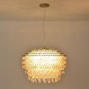 Tiered Teardrop Capiz Shell Pendant Light