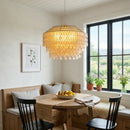 Tiered Teardrop Capiz Shell Pendant Light