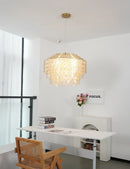 Tiered Teardrop Capiz Shell Pendant Light