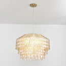 Tiered Teardrop Capiz Shell Pendant Light
