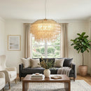 Tiered Teardrop Capiz Shell Pendant Light